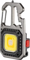 Sleutelhanger LED COB | Gewoon goed! - Karabijn - Draagbare Mini-Werklampen met 7 Modi - Waterdicht - Multi tool - USB-C oplaadbaar - Ultra Sterk Licht - Flesopener - Magnetische - Ideaal voor Camping, Reparaties en Noodgevallen