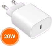 Donfra® 20W Power adapter - USB-C aansluiting - Snellader iPhone - Wit