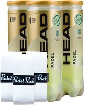 Head Padel Pro S padelballen padel (9 ballen) + Overgrip padel wit - 3 stuks - Racket grip