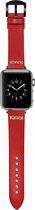 Leren Bandje - Rood - Geshikt voor ALLE Apple Watch - Geschikt voor Apple Watch 42 / 44 / 45 / 49 mm - Series 1 2 3 4 5 6 7 8 9 SE