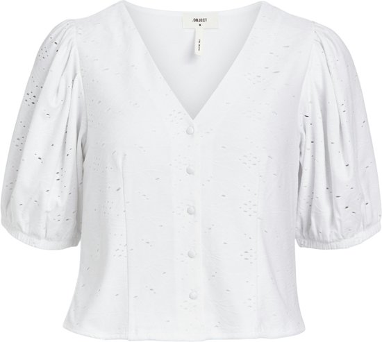 Object Blouse Objjulia S/s Top 132 23044157 Bright White Dames Maat - XS