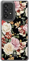 Casimoda® hoesje - Geschikt voor Samsung Galaxy A52 5G - Bloemen flowerpower - 2-in-1 case - Schokbestendig - Bloemen - Verhoogde randen - Multi, Transparant