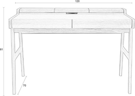 Table de bureau ZUIVER Kaat Natural