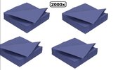 2000x Servet 2 laags 33cm donkerblauw - DiDi Tissue servet - servetten tissue diner eten festival snack carnaval festival evenement biologisch afbreekbaar kerst thema feest