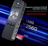 Pocket Camera-Actiecamera-Motorfiets Dashcam-Draag camera op de borst-Full HD - Video's Opnemen-Vloggen-Zwart