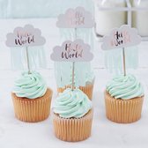 Cupcake Topper - Babyshower Hello World (10 pièces) - Ginger Ray