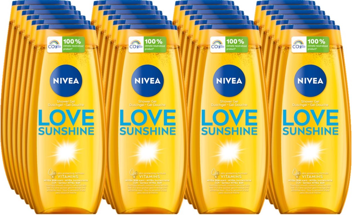 Nivea Douchegel - Love Sunshine 250 ml - Voordeelverpakking 24 stuks