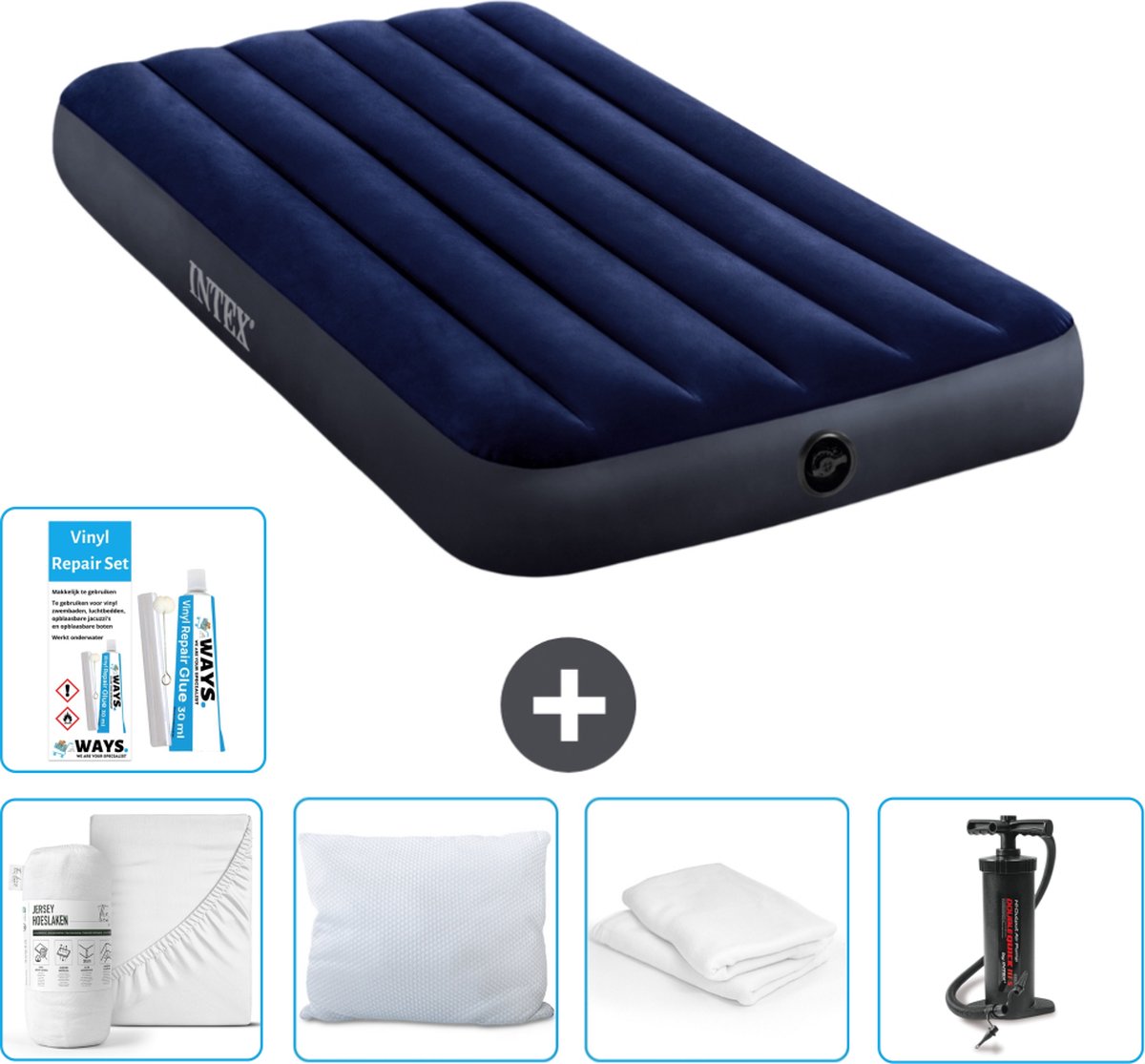 Intex Luchtbed - 1-Persoons - 99 x 191 x 25 cm - Blauw - Inclusief Accessoires CB1