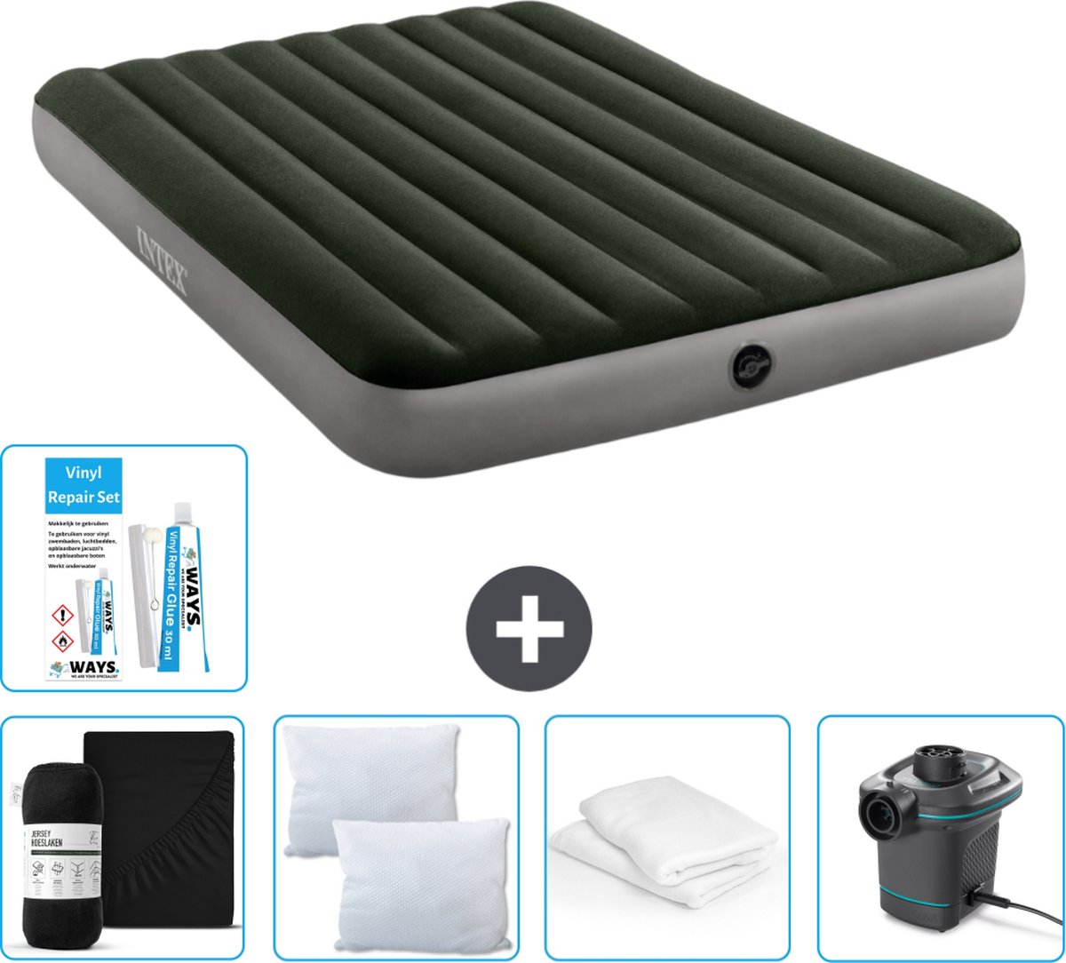 Intex Luchtbed - 2-Persoons - 152 x 203 x 25 cm - Groen - Inclusief Accessoires CB6