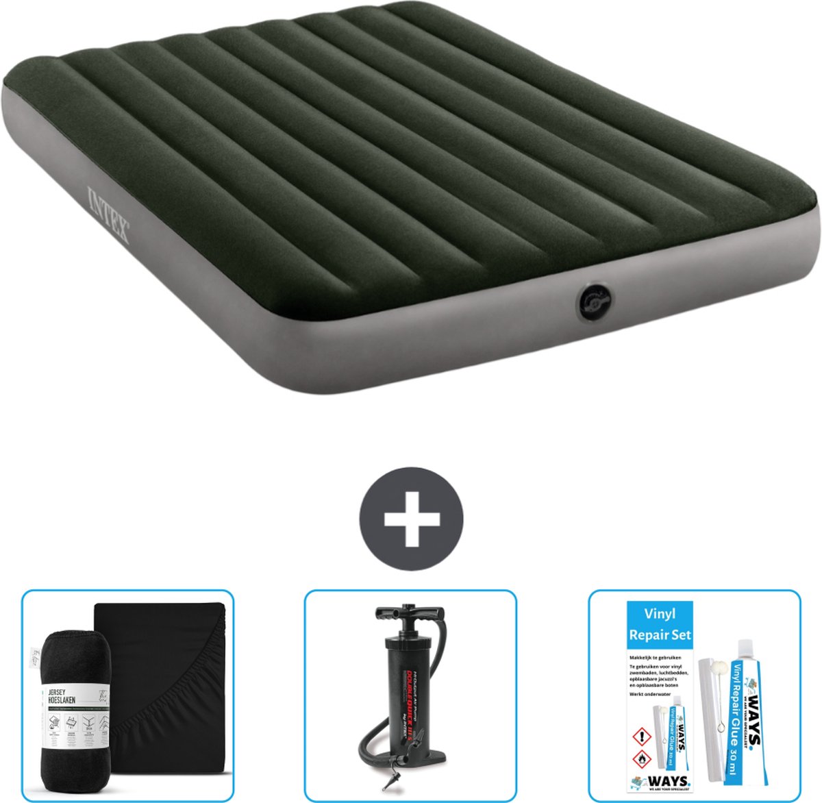 Intex Luchtbed - 2-Persoons - 152 x 203 x 25 cm - Groen - Inclusief Accessoires CB7
