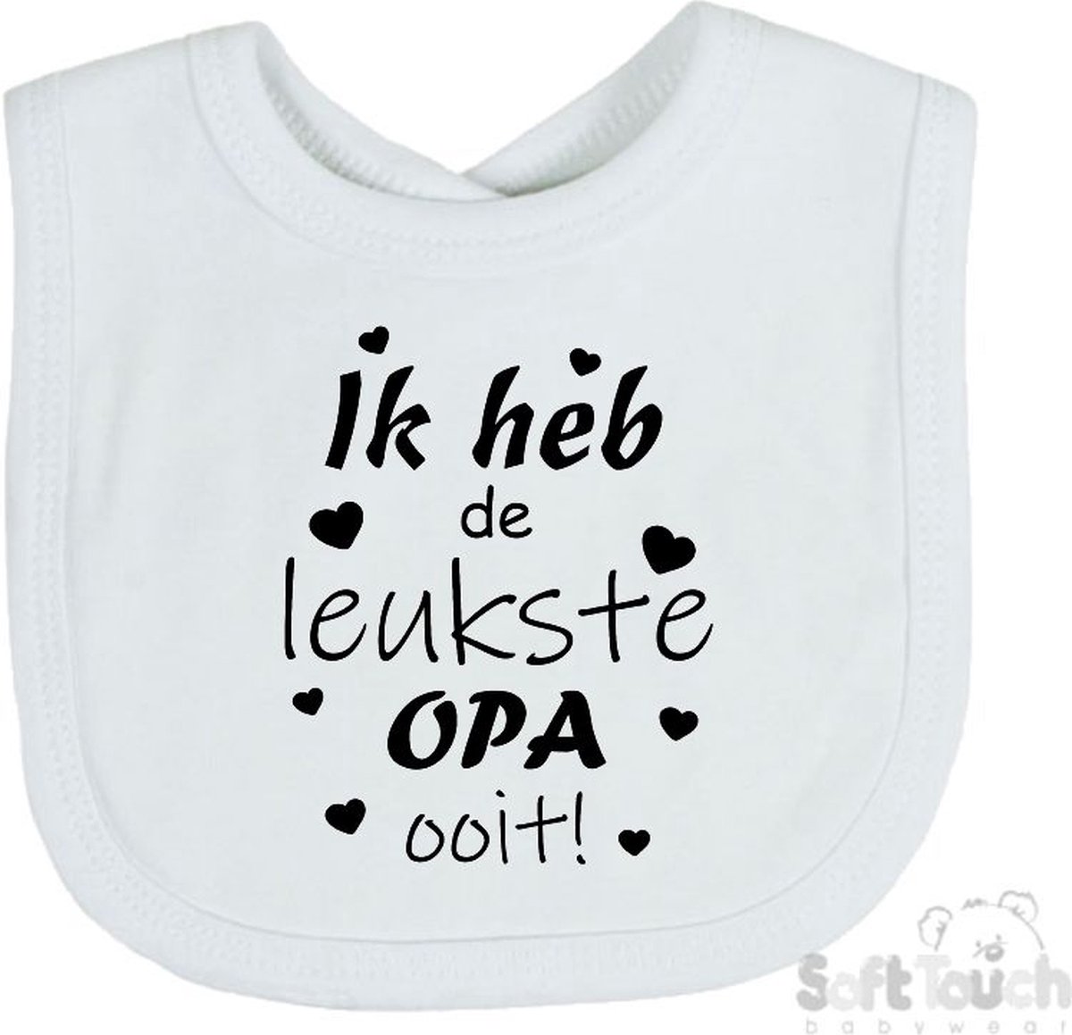 Goedkoopste Soft Touch Slabber Slabbetje Slab Ik heb de leukste OPA ooit! Vaderdag Unisex Katoen Wit/zwart Maat 33x22 Cm