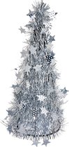 Clayre & Eef Décoration de Noël Sapins de Noël Ø 17x38 cm Couleur argent Plastique