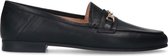 Manfield - Dames - Zwarte leren loafers - Maat 36