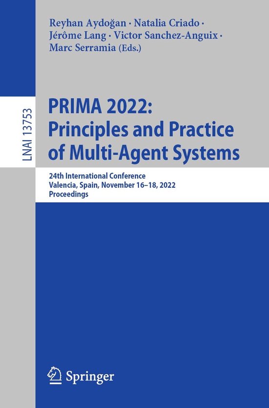 Springer Nature Proceedings Computer Science - PRIMA 2022: P ... - cover