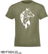 T-Shirt Be Friends - Loup - Femme - Kaki - Taille M