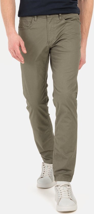 camel active Slim Fit 5-pocket broek - Maat menswear-40/32 - Kaki