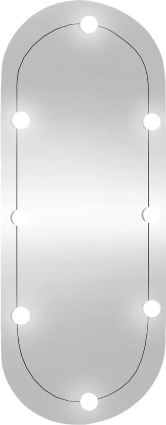 vidaXL - Wandspiegel - met - LED's - ovaal - 45x100 - cm - glas