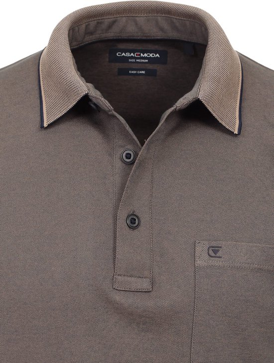 Polo Avec Poche Poitrine 3 Boutons Beige Casa Moda - XXL