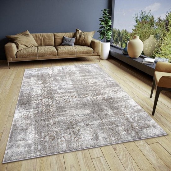 Tapis Flycarpets Shine Design - Style - Grijs / Marron - 57x90 cm