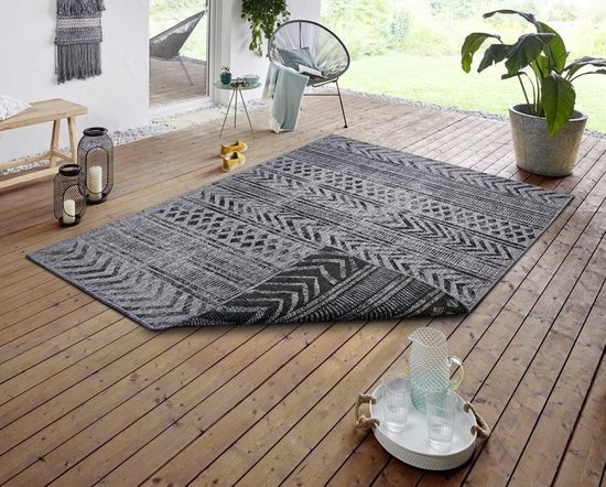 Flycarpets Omkeerbaar Vloerkleed - Biri - Night Zilver - 240x340 cm