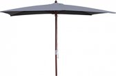 Concept-U - Rechthoekige houten parasol grijs canvas PISE