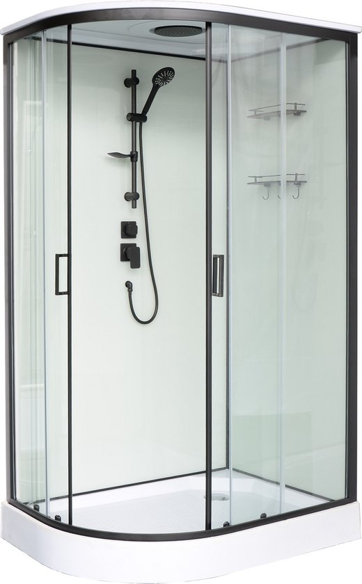 Sanifun Cabine de Douche Complète Camille 1200 X 900 Mastic Libre Droite...