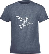 Be Friends T-Shirt - Be free Vogel - Kinderen - Denim - Maat 2 jaar