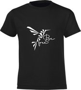 Be Friends T-Shirt - Be free Vogel - Kinderen - Zwart - Maat 2 jaar