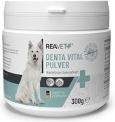 ReaVET - Denta Vitaal Poeder voor Honden en Katten - Tandplak en -steen worden verminderd - Natuurlijk gebitsverzorging - 300g