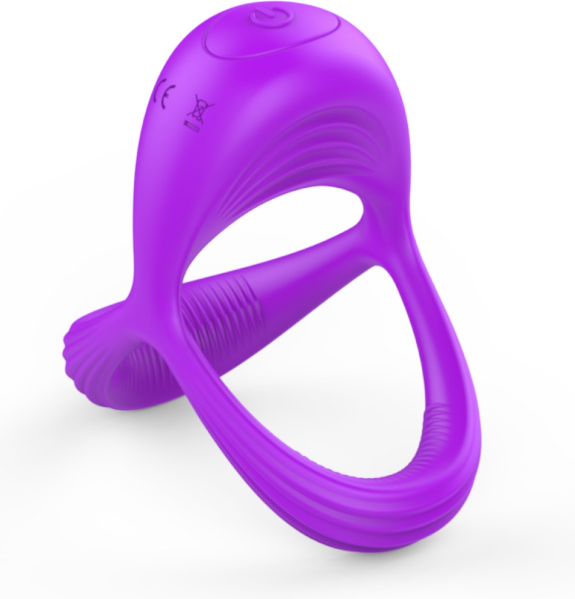 Goedkoopste Vibrerende cockring met balzakring - Paars
