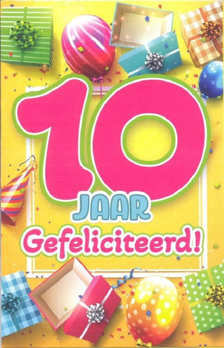 Wenskaart 10 Jaar Gefeliciteerd - Gratis verzonden