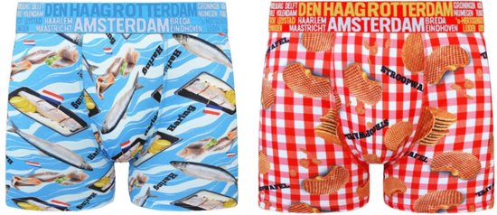 Holland Underwear 2-Pack City Boxers "Hareng - Stroopwafel" Taille-M