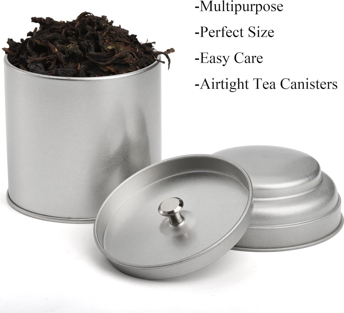 Lot de 3 boîtes à thé, café et sucre - Couvercles hermétiques en bambou