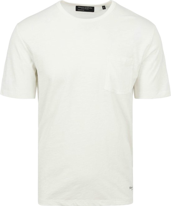 Marc O'Polo - T-Shirt Slubs Gebroken Wit - Heren - Maat L - Regular-fit