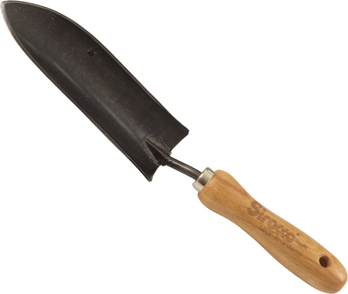Sirocco - Smal plantenschepje - Handgesmede - Beukenhouten (14 cm) - Tuingereedschap