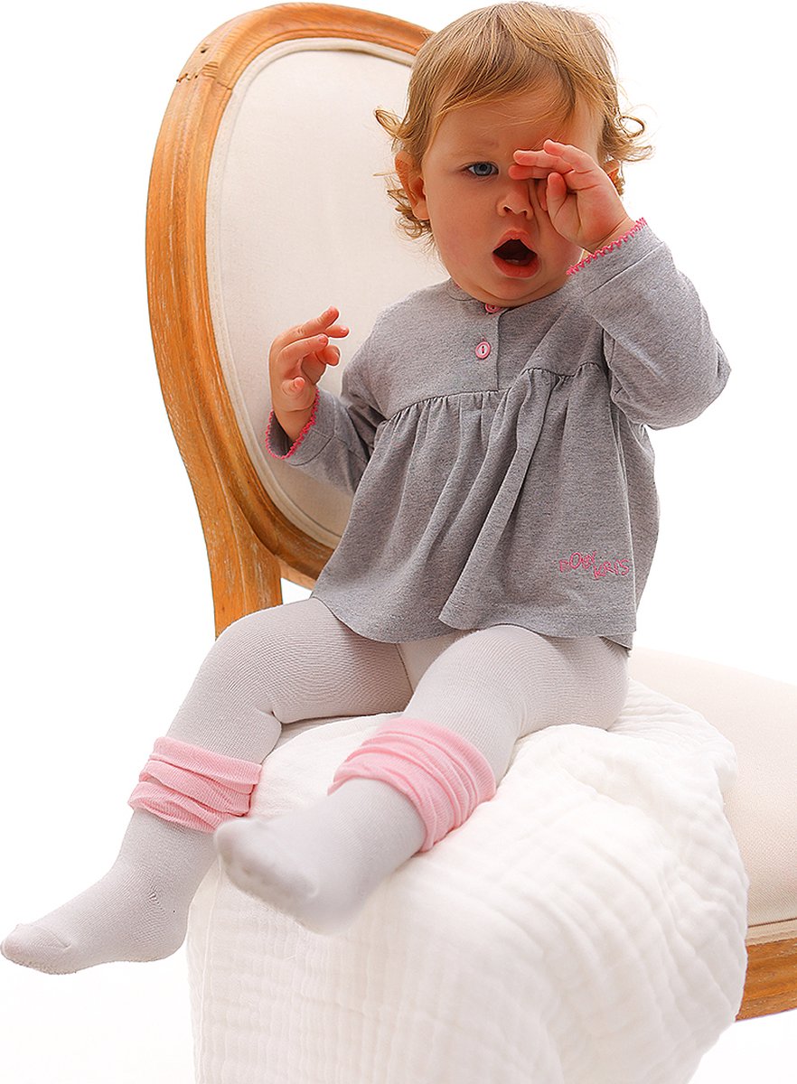 RobyKris Baby Trendy Maillot met franjes - Katoen - Wit - Maat 80-86
