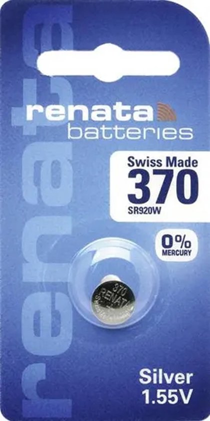 Renata 370 SR920W Uhrenbatterie – 1,55V Silberoxid, Präzise & Langlebig Für Uhren & Kleingeräte