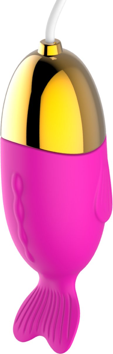 Vibrerend ei visvorm - Met afstandsbediening - 8,1cm - Goud met roze