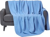 Homescapes - Wafel deken - katoenen deken - blauw - 230x230 cm