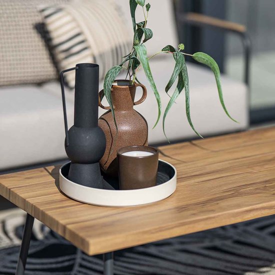 Ensemble de salon Garden Impressions Lisboa - 4 pièces - noir carbone - sable du désert - aspect teak