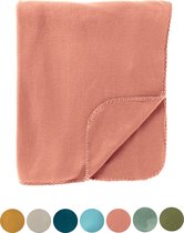 DEX - Plaid 130x160 cm - fleece deken - zacht en dun - Muted Clay - roze