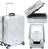 Transparante kofferafdekkingen met een ritssluiting, bagagehoes, pvc, waterdicht, stofdicht, kofferafdekking met klittenbandsluiting, krasbescherming, koffer, beschermhoes, reiskofferhoes