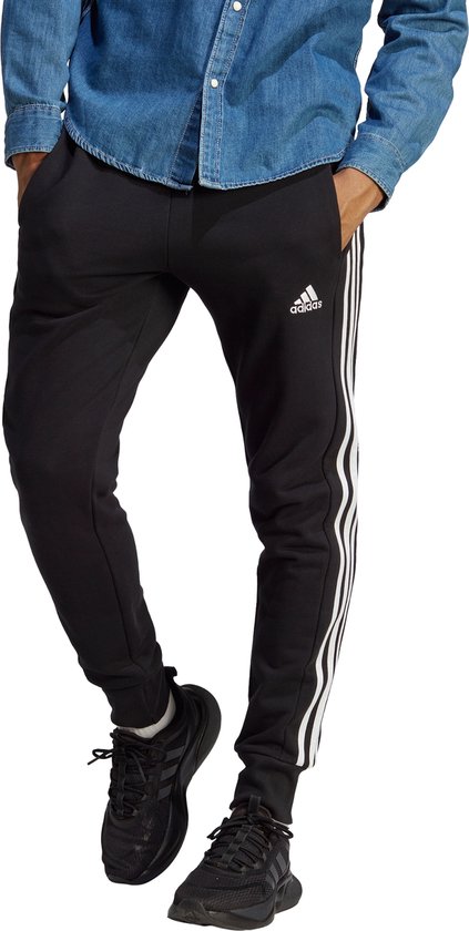 adidas Sportswear Essentials French Terry Tapered Cuff 3-Stripes Joggers - Heren - Zwart- 4XL