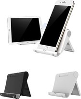 Verstelbare en Opvouwbare Tabletstandaard - Compatibel met Smartphones en Tablets - Handsfree Gebruik - Zwart wit