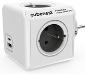 Cubenest PowerCube Original USB A+C PD 20 W, Type E, max 16A/250V~3680W, Grijs