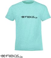 Be Friends T-Shirt - Be Friends - Kinderen - Mint groen - Maat 4 jaar