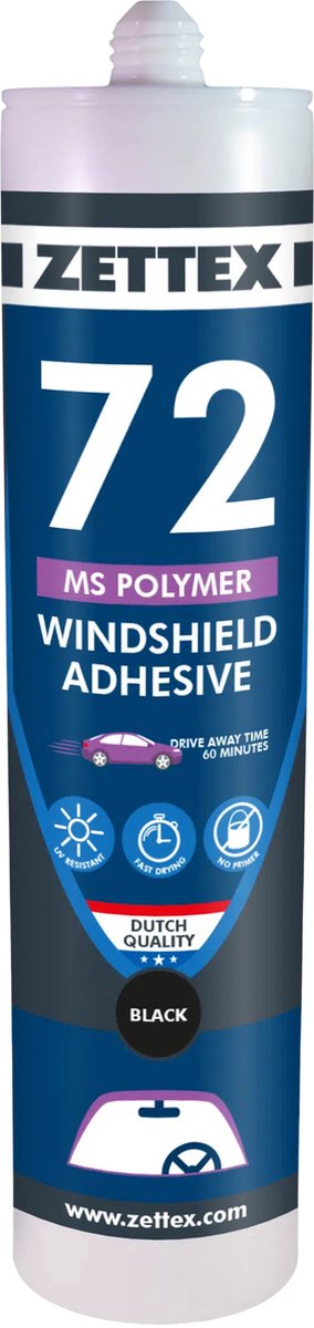 MS 72 Windshield Adhesive - Zwart - 290 ml