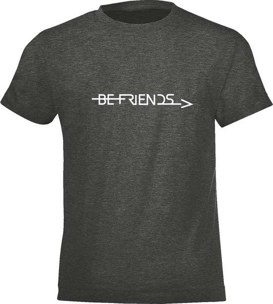 Be Friends T-Shirt - Be Friends - Kinderen - Grijs - Maat 4 jaar