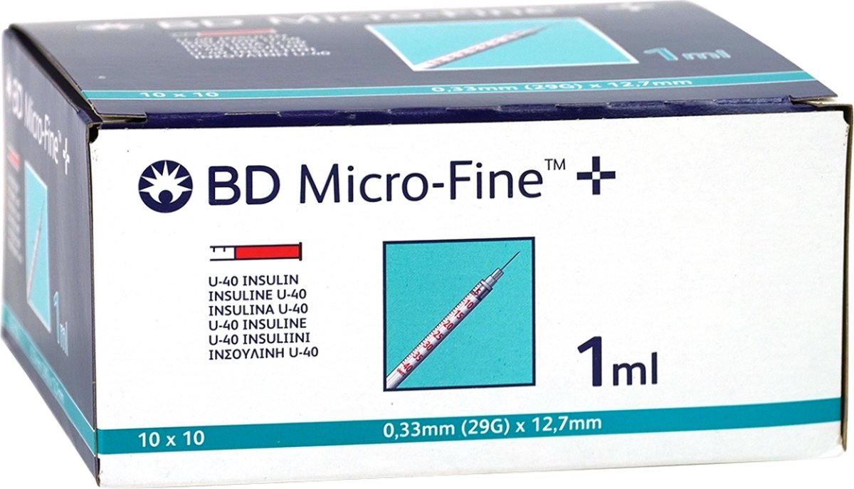 Goedkoopste Insuline Spuitjes U-40 BD Micro-Fine 100 stuks 1.0 ml