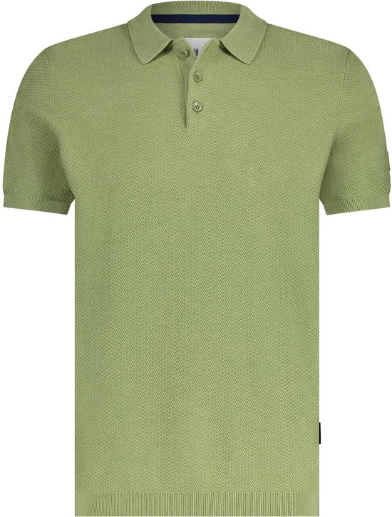 State of Art - Knitted Poloshirt Groen - Modern-fit - Heren Poloshirt Maat XL